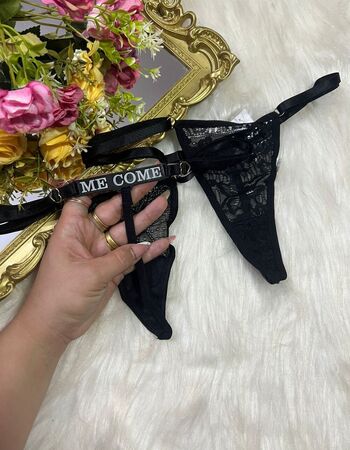 imagem CALCINHA FRASES FIO SEXY PRETO COME GOSTOSO