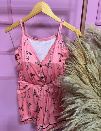 imagem PIJAMA AMERICANO SUED COM ALÇA 626 LARANJA