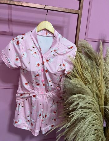 imagem PIJAMA AMERICANO SUED COM MANGA 641 FLOR