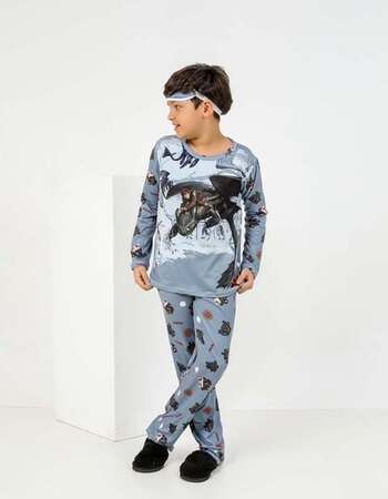 imagem PIJAMA INFANTIL MASCULINO SUED 785 CINZA PRETO
