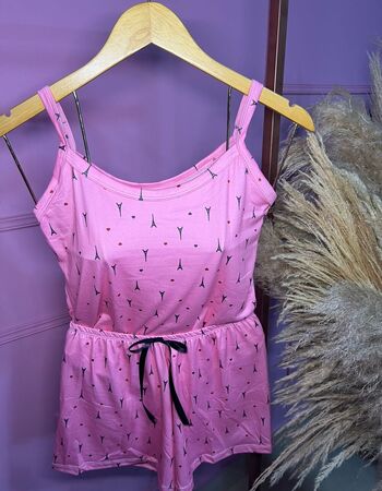 imagem PIJAMA DE SUED ESTAMPADO 631 PARIS ROSA