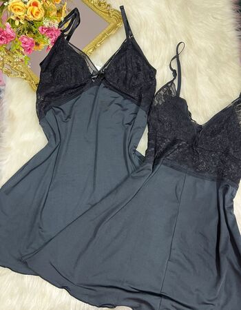 imagem CAMISOLA BICOLOR DE MICROFIBRA PRETO REF 092