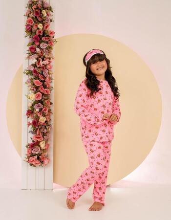 imagem PIJAMA INFANTIL INVERNO FEMININO SUED 784S ROSA  URSO