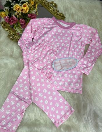 imagem PIJAMA INFANTIL INVERNO FEMININO SUED 784S ROSA PATA