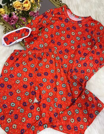 imagem PIJAMA INFANTIL INVERNO FEMININO SUED 784S LARANJA DONNOUTS