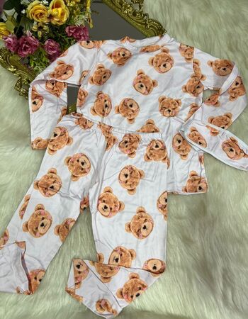 imagem PIJAMA INFANTIL INVERNO FEMININO SUED 784S ROSA URSO