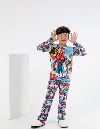 imagem PIJAMA INFANTIL MASCULINO SUED 785 AZUL ARANHA