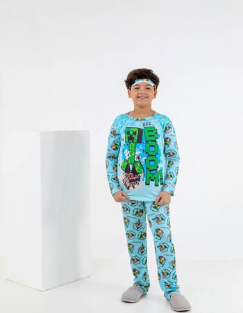 imagem PIJAMA INFANTIL MASCULINO SUED 785 BOO AZUL