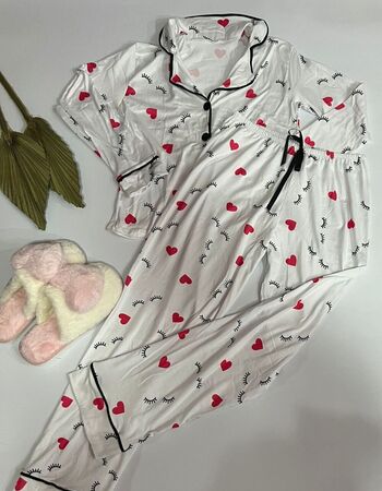 imagem PIJAMA  AMERICANO ADULTO INVERNO 659 BRANCO CILIOS