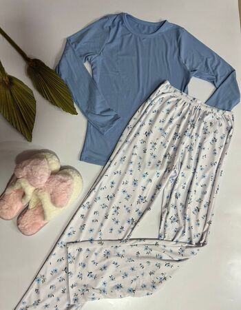 imagem PIJAMA SUED CANELADO 683 AZUL