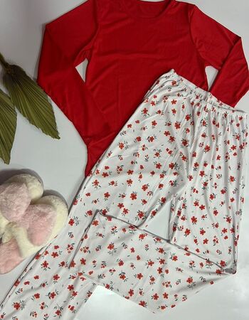 imagem PIJAMA SUED CANELADO 683 VERMELHO