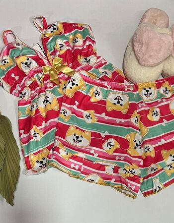imagem PIJAMA DE SUED ESTAMPADO COM LACO 006000 LOBO