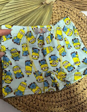 imagem CUECA POLIESTER PMG 001146 AZUL CLARO COM AMARELO