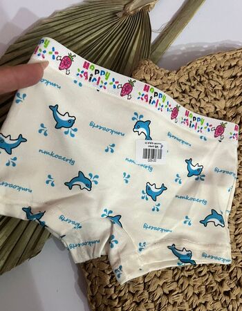 imagem CALCINHA BOX INFANTIL 87978 BRANCO GOLFINHO AZUL