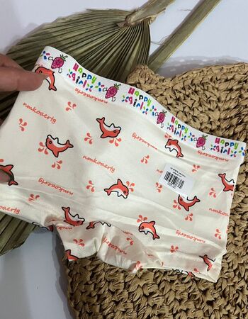 imagem CALCINHA BOX INFANTIL 87978 BRANCO GOLFINHO LARANJA