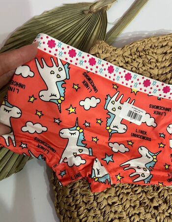 imagem CALCINHA BOX INFANTIL 87978 LARANJA UNICORNIO