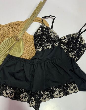 imagem SHORTDOLL MICROFIBRA 00742 PRETO NUDE FLOR