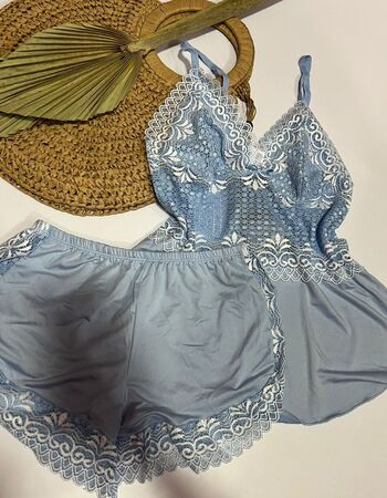imagem SHORTDOLL REF 00513 AZUL CLARO BRANCO
