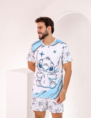 imagem PIJAMA MASCULINO SUED COM MANGA 000674 BRANCO