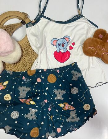 imagem PIJAMA DE SUED ESTAMPADO 003005 PLANETA VERDE COALHA
