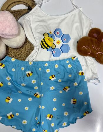 imagem PIJAMA DE SUED ESTAMPADO 003005 ABELHA