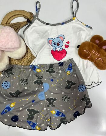 imagem PIJAMA DE SUED ESTAMPADO 003005 PLANETA CINZA COALHA