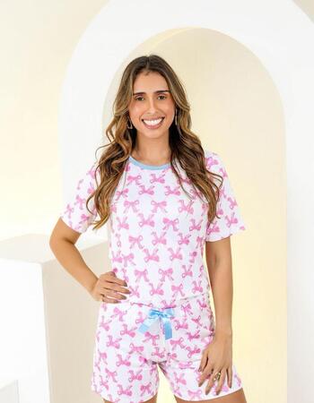 imagem PIJAMA DE SUED ESTAMPADO MANGA  6040 LACO
