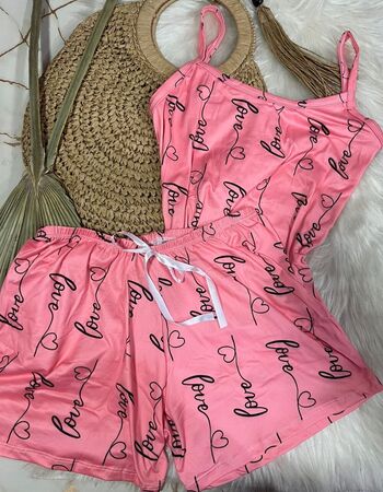 imagem PIJAMA DE SUED ESTAMPADO 631 GOIABA LOVE