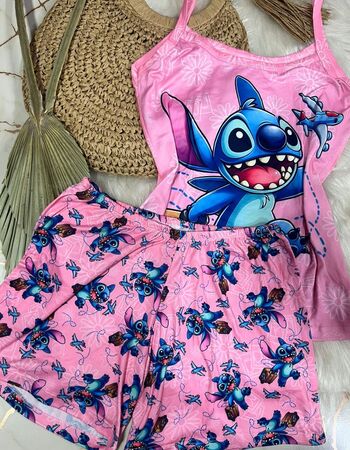imagem PIJAMA DE SUED ESTAMPADO 631 ROSA AVIAO
