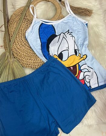 imagem PIJAMA DE SUED ESTAMPADO 631 AZUL CANETA