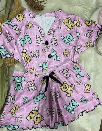 imagem PIJAMA BLOGUERINHA AMERICANO 6090 ROSA URSO