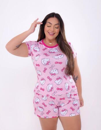 imagem PIJAMA SUED PLUS 11576 ROSA CAT