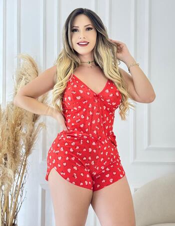 imagem BABYDOLL DE LIGANET 900023 VERMELHO CORACOES FLEXA E ASA