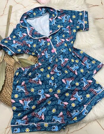imagem PIJAMA AMERICANO SUED  azul rosa