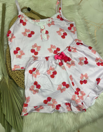 imagem PIJAMA DE SUED ESTAMPADO 99640 CEREJA