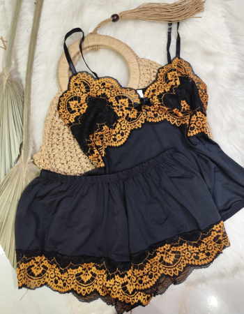imagem SHORTDOLL MICROFIBRA 00742 PRETA DOURADO