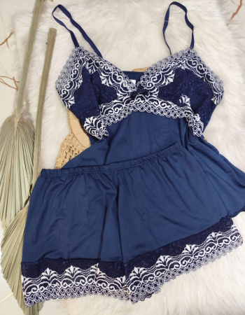 imagem SHORTDOLL MICROFIBRA 00742 AZUL BRANCO