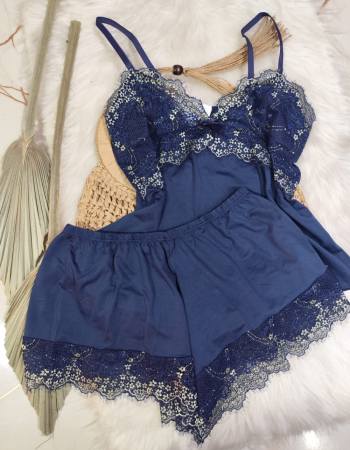 imagem SHORTDOLL MICROFIBRA 00742 AZUL DOURADO