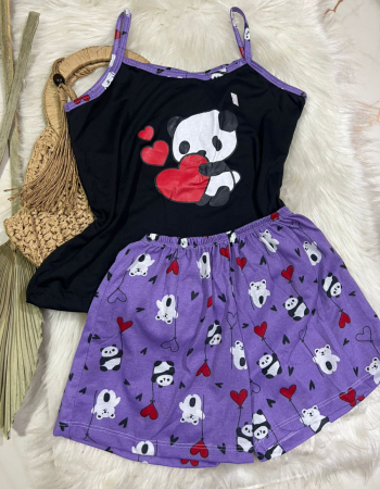 imagem PIJAMA  ALÇA 205 preto e roxo 000015