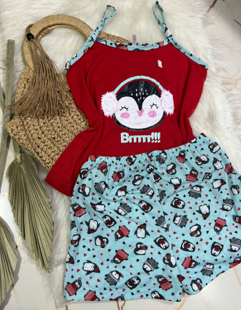 imagem PIJAMA  ALÇA 205 pinguim  vermelho 000015