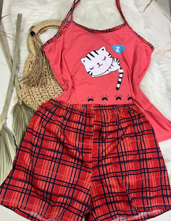 imagem PIJAMA  ALÇA 205 cat pinguim laranja 000015