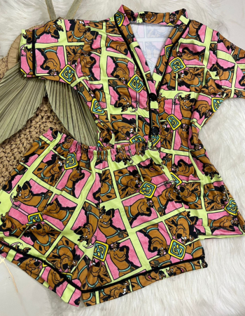 imagem PIJAMA INFANTIL FEMININO AMERICANO SUED 00741 DOG VERDE