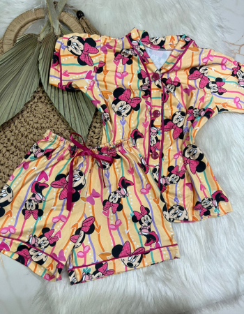 imagem PIJAMA INFANTIL FEMININO AMERICANO SUED 00741 AMARELO