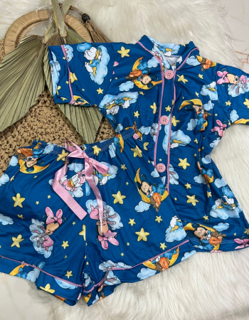 imagem PIJAMA INFANTIL FEMININO AMERICANO SUED 00741 AZUL ESCURO