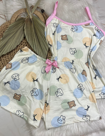 imagem PIJAMA DE SUED ESTAMPADO 631 URSO  NUDE
