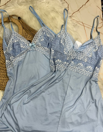 imagem CAMISOLA BICOLOR DE MICROFIBRA AZUL E BRANCO REF 09200