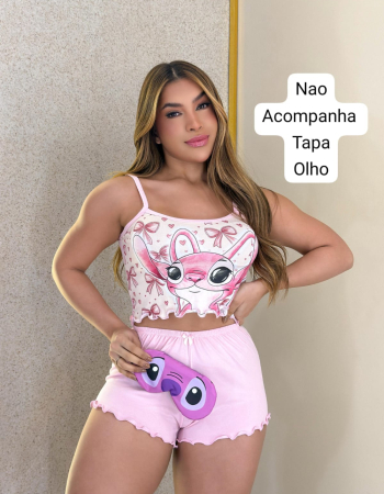 imagem NAO ACOMPANHA TAPA OLHO PIJAMA BLOGUERINHA SLIM E70 894910 ROSA