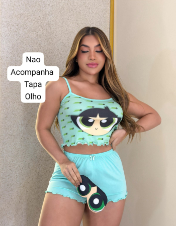 imagem NAO ACOMPANHA TAPA OLHO PIJAMA BLOGUERINHA SLIM E70 894910 VERDE CLARO