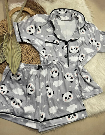 imagem PIJAMA AMERICANO SUED COM BOLSO 000675 panda