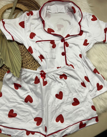 imagem PIJAMA AMERICANO SUED COM BOLSO 000675 branco coracao